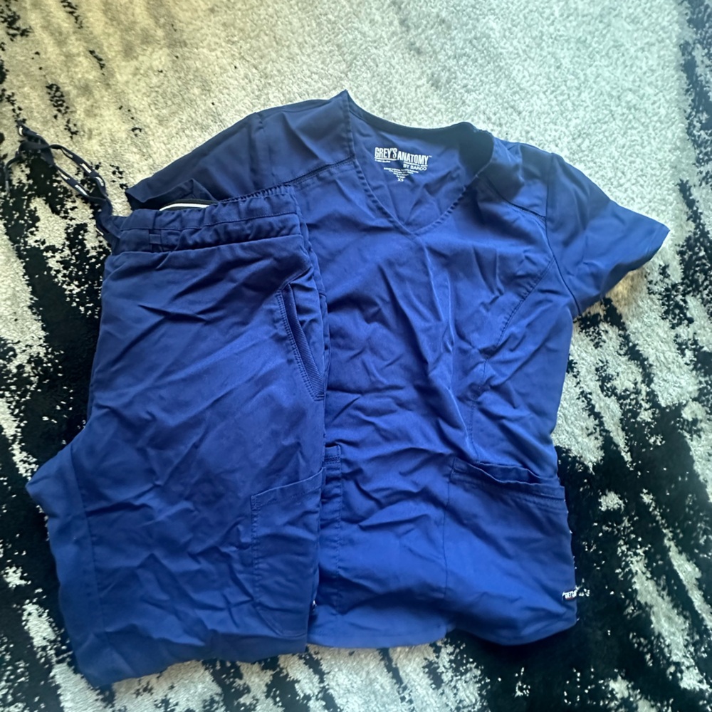 Greys Anatomy Navy Blue Scrub Set